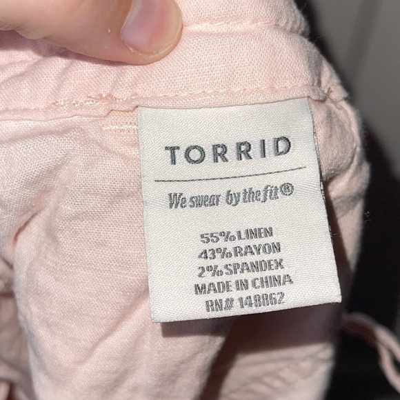 TORRID Blush Pink Linen Blend Drawstring Shorts Size 14 - Picture 9 of 9